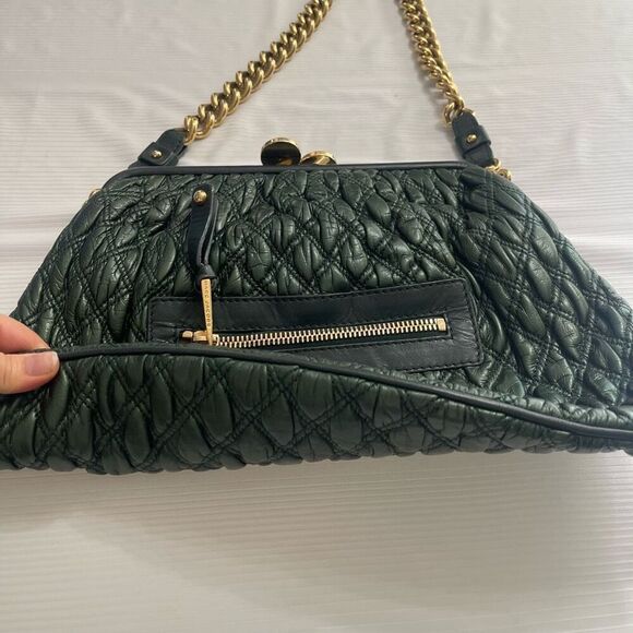 Marc Jacobs Mina Green Quilted Stam Bag Purse Handbag - Picture 8 of 14